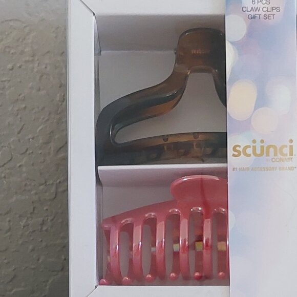 New Scunci 6-Count Hair Claw Clips (Set of 2 in the Boxes) - Picture 6 of 6